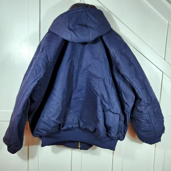 Carhartt "Duck Active Jacket" Quilted Flannel Lined Coat Navy | Men's Size 3XL - Picture 6 of 12